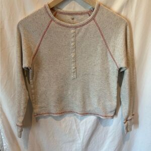 Gap Kids Gray Long Sleeve Henley Top